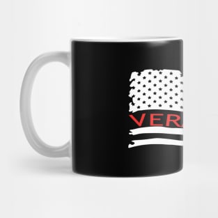 Vermont American Flag Gift, VT Souvenir Mug